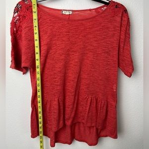 Coral crotchet short sleeve top BUNDLE TO SAVE